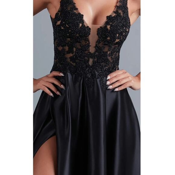 NWT Prom Girl Rated PG Black Gown Size 6 Dress - Picture 2 of 9